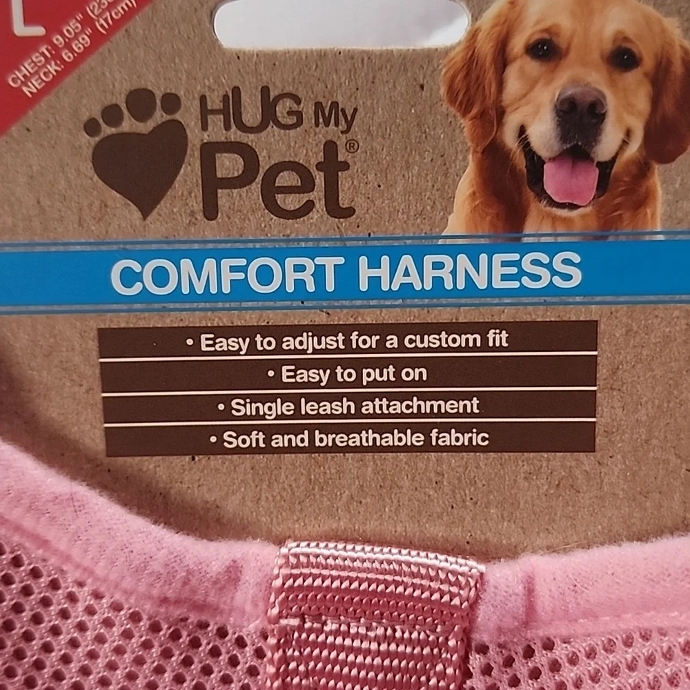 NWT Large Hug My Pet Comfort Pink Harness